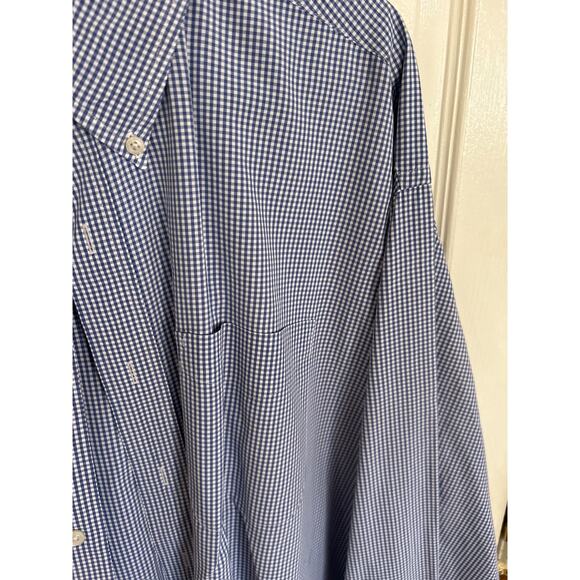 L.L. Bean Blue & White Gingham LS ButtonDown Size XXL - Picture 2 of 3